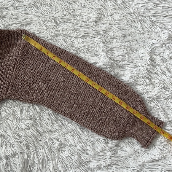 New LULUS Women’s Up the Comfort Taupe Chenille Knit Mock Neck Sweater Small - Picture 9 of 12